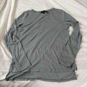 Theory MEDIUM Women's Ailer long sleeve gray blend crew neck pima cotton blend